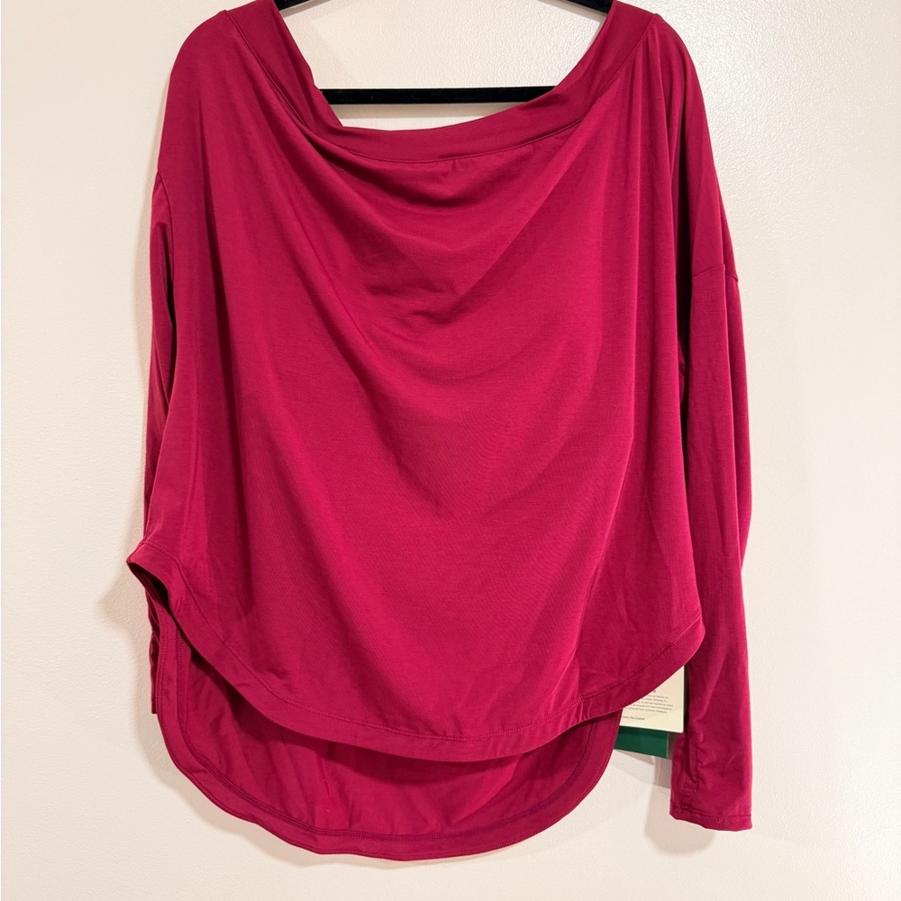 Halara One Shoulder Sports Top Women Size Large NWT Quick Dry Yoga Built In Bra